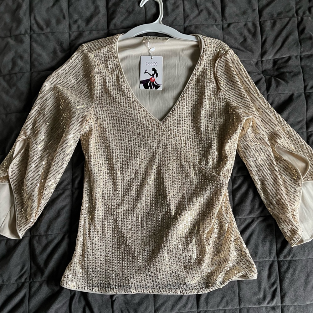 Gold sequin top NEW